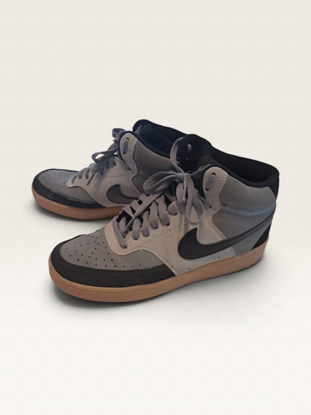 Nike Court Vision Mid Mens 7.5 Grey / Black / Gum